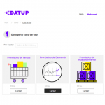 Datup platform initial screen with data loading for Sales Forecast, Demand Forecast and Supply Forecast.